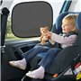 2 Pare Soleil Coiture Arriere, Auto Adhésifs en Tissu Maillé Pliables Pare Soleil, Protection Contre Les Rayons UV Noir Design C