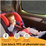 2 Pare Soleil Coiture Arriere, Auto Adhésifs en Tissu Maillé Pliables Pare Soleil, Protection Contre Les Rayons UV Noir Design C