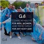 G4GADGET Poncho de pluie en plastique bleu – Imperméable et réutilisable pour adulte – Poncho d'urgence léger et portable pour h