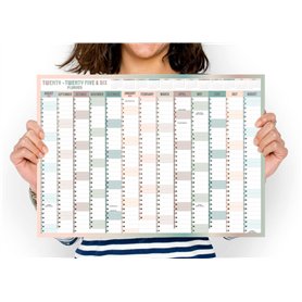Grand planificateur mural 2025-2026 - Format A3 - Calendrier scolaire annuel - Grand planificateur annuel d'août à août - Année