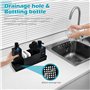 Distributeur Liquide Vaisselle 4 en 1 - Porte Éponge et Brosse avec Organisateur Évier Cuisine Pratique - Distributeur Savon Cui