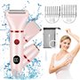 Rasoir Électrique Femmes, 3 en 1 Tondeuse Electrique Femme Intime avec 3 Têtes de Lame Amovibles, Tondeuse de Bikini Femmes Util