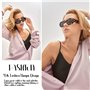 Mode Lunette de Soleil Femme Écran Solaire UV400 et Protection UV Lunettes Lunettes Rectang