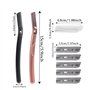 Rasoir Visage Femme Dermaplaning - Rasoir Sourcils en Acier Inoxydable avec 6 Lames Remplaçables - Outil Polyvalent pour Épilati