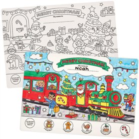 Baker Ross FN315 Sets de table à colorier pour le dîner de Noël - Lot de 8