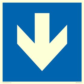 Personnalisé obligatoire : panneau flèche vers le bas – 300 x 300 mm – S30
