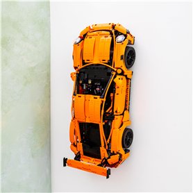 Brickify Support mural compatible avec Technic Porsche 911 GT3RS 42056 – Affichez en toute sécurité votre voiture – Ensemble non