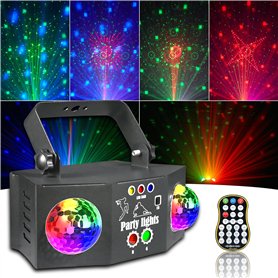 Miralin Boule Disco LED avec Laser et Stroboscope – Lumière DJ Réactive au Son