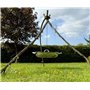 Kit de cuisson trépied de feu de camp portable en acier inoxydable avec chaîne de suspension | Bushcraft, camping, survie en ple