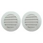 TEKLiNe 2 Grilles Ventilation Aération Plastique 70mm Encastré Rond Protection Insectes Système Air Maison Couleur Blanc