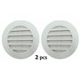 TEKLiNe 2 Grilles Ventilation Aération Plastique 70mm Encastré Rond Protection Insectes Système Air Maison Couleur Blanc, Grille