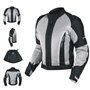 Eté Blouson Textile Touring Sport Moto Scooter Mesh Doublure Impermeable Gris M