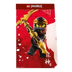 Procos Folat - Sacs de fête en papier compostable Lego Ninjago - 4 pièces