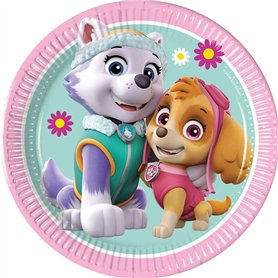 Procos FSC® Mix 93492 Lot de 8 assiettes jetables en papier pour anniversaire d'enfant Motif Pat' Patrouille Skye et Everest Tai