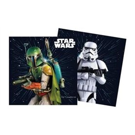 Procos 20 Serviettes en Papier Star Wars Galaxy 33 x 33 cm - Noir - Taille Unique