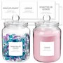 Winter Shore Bocaux en Verre 2L avec Couvercles & Étiquettes (Lot de 2) - Essentiels d'Organisation & Rangement Buanderie - Jarr