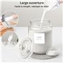 Winter Shore Bocaux en Verre 2L avec Couvercles & Étiquettes (Lot de 2) - Essentiels d'Organisation & Rangement Buanderie - Jarr