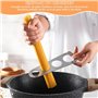 ZBKJYILF Lot de 3 outils de mesure pour spaghettis à 4 trous, simples et pratiques, en acier inoxydable, pour cuisine familiale,