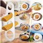 ZBKJYILF Lot de 3 outils de mesure pour spaghettis à 4 trous, simples et pratiques, en acier inoxydable, pour cuisine familiale,
