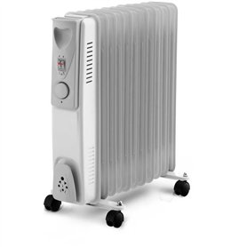 Radiateur électrique bain d'huile - 2500W - WARM TECH - 240V - Jusqu'a 40m3 - Gris
