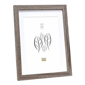 DEKNUDT FRAMES Cadre photo avec passe-partout pour 1 photo - Bois MDF - pour accrocher ou poser -S66K (Bois gris