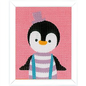 VERVACO Activité Éducative Point De Croix Kit Complet Motif Broderie PINGOUIN Canevas Kit Complet Debutant Decoration Manuelle D