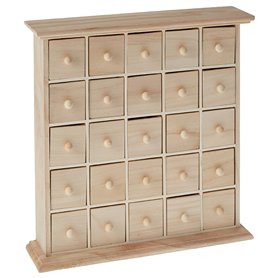 Artemio 14001073 Meuble 25 Tiroirs en Bois a Décorer Beige Taille Unique