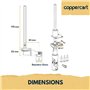 Sortie de Caisson 30° pour Volet Roulant – Longueur 175 mm – Articulation 6 Pans 7 mm – Déport Manivelle 43 mm – Finition Blanch