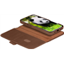 Folio Coque Magnétique MagSafe iPhone 16 Lynge Cuir Fonction Stand Marron Foncé DBramante1928