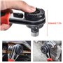 Carkio SaferCCTV Clé à douille à cliquet réglable de 20,3 cm, outil de performance à double tête flexible, capacité de cliquet d