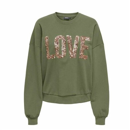 Sweat sans capuche femme Only Only Onlkatya L/S Love Olive