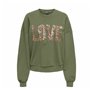 Sweat sans capuche femme Only Only Onlkatya L/S Love Olive