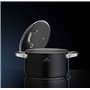 Gerlach 1760 Faitout Ø24 cm 5 l En Acier Inoxydable Couvercle En Verre Tous Feux Dont Induction Noir Prime