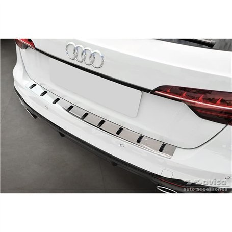 Avisa Protection de seuil arrière inox compatible avec Audi A4 Avant B9 (incl. S-Line) 2015-2019 & Facelift 2019- - 'STRONG EDIT