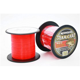 Konger Ligne de pêche à la carpe Team Carp Red - Coule rapidement - 1000 m - 0