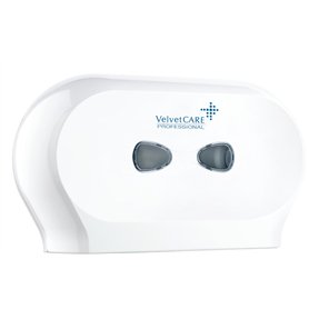 VELVET Double Distributeur de Papier Toilette Jumbo en ABS Blanc