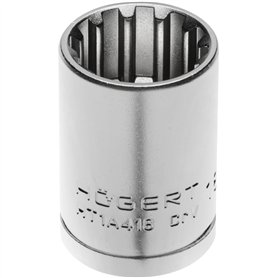 Högert Technik Clé à douille Spline 1/2" 27 mm CrV50BV30 DIN 3122 HT1A427