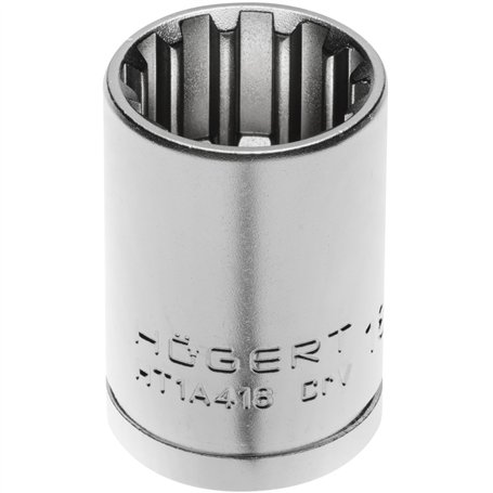 Högert Technik Clé à douille Spline 1/2" 27 mm CrV50BV30 DIN 3122 HT1A427