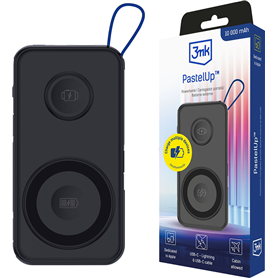Powerbank Pastel Up 10000mAh 2 ports USB A+C 22.5W Noir 3MK
