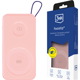Powerbank Pastel Up 10000mAh 2 ports USB A+C 22.5W Rose 3MK