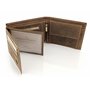 Green Deed - Portefeuille Homme en Cuir Véritable - Motif : Sanglier – 12x9x3 cm – Compartiments pour Cartes de Crédit – Poche F