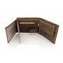 Green Deed - Portefeuille Homme en Cuir Véritable - Motif : Sanglier – 12x9x3 cm – Compartiments pour Cartes de Crédit – Poche F