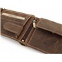 Green Deed - Portefeuille Homme en Cuir Véritable - Motif : Sanglier – 12x9x3 cm – Compartiments pour Cartes de Crédit – Poche F