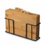 Lot de 4 planches à découper en bambou avec support en cèdre - Avec support en métal noir