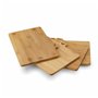 Lot de 4 planches à découper en bambou avec support en cèdre - Avec support en métal noir