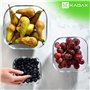 KADAX Bol en verre, saladier carré en verre résistant, bol à salade de 3 tailles différentes, bol en verre lavable au lave-vaiss