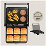 ZEEGMA GRILL CHEF BASE CONTROL 2-en-1 Gril Électrique à Contact, Grille-Pain pour Panini, Toast, Steaks, 2000 W, Revêtement Anti
