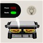 ZEEGMA GRILL CHEF BASE CONTROL 2-en-1 Gril Électrique à Contact, Grille-Pain pour Panini, Toast, Steaks, 2000 W, Revêtement Anti