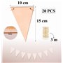 ProArts Lot de 20 guirlandes de fanions – Guirlande d'anniversaire 15 x 10 cm reliée à un cordon de 3 m – Guirlandes pour mariag