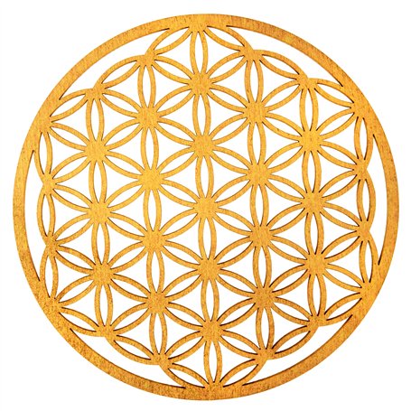 ProArts Set de 1 Dessous de Verre Bois Fleur de Vie en Bouleau 1 Pièce de 20x20cm - sous-Verres en Bois et Liège pour Verres à B